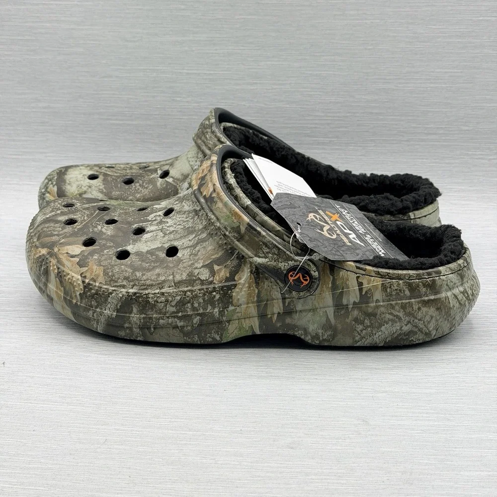 Crocs Realtree APX Men's 10 Fleece Lined Classic Clogs Camo Hunting New